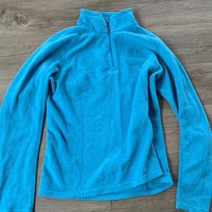 The North Face Woman’s medium soft blue fleece, in good shape